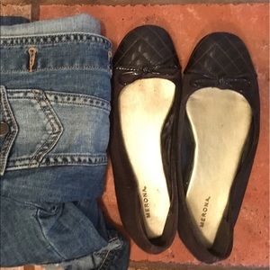 Brown leather ballet flats